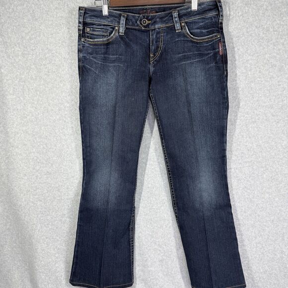 Silver Tuesday Western Glove Works Jeans Womens  Sz33  (34x28) Low Rise Dk Wash - Picture 1 of 12
